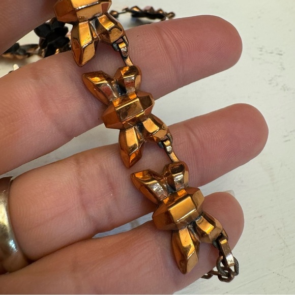 Elegant Renoir Copper Firefly Parure Necklace & Clip-on Earrings Signed Set - Picture 4 of 13